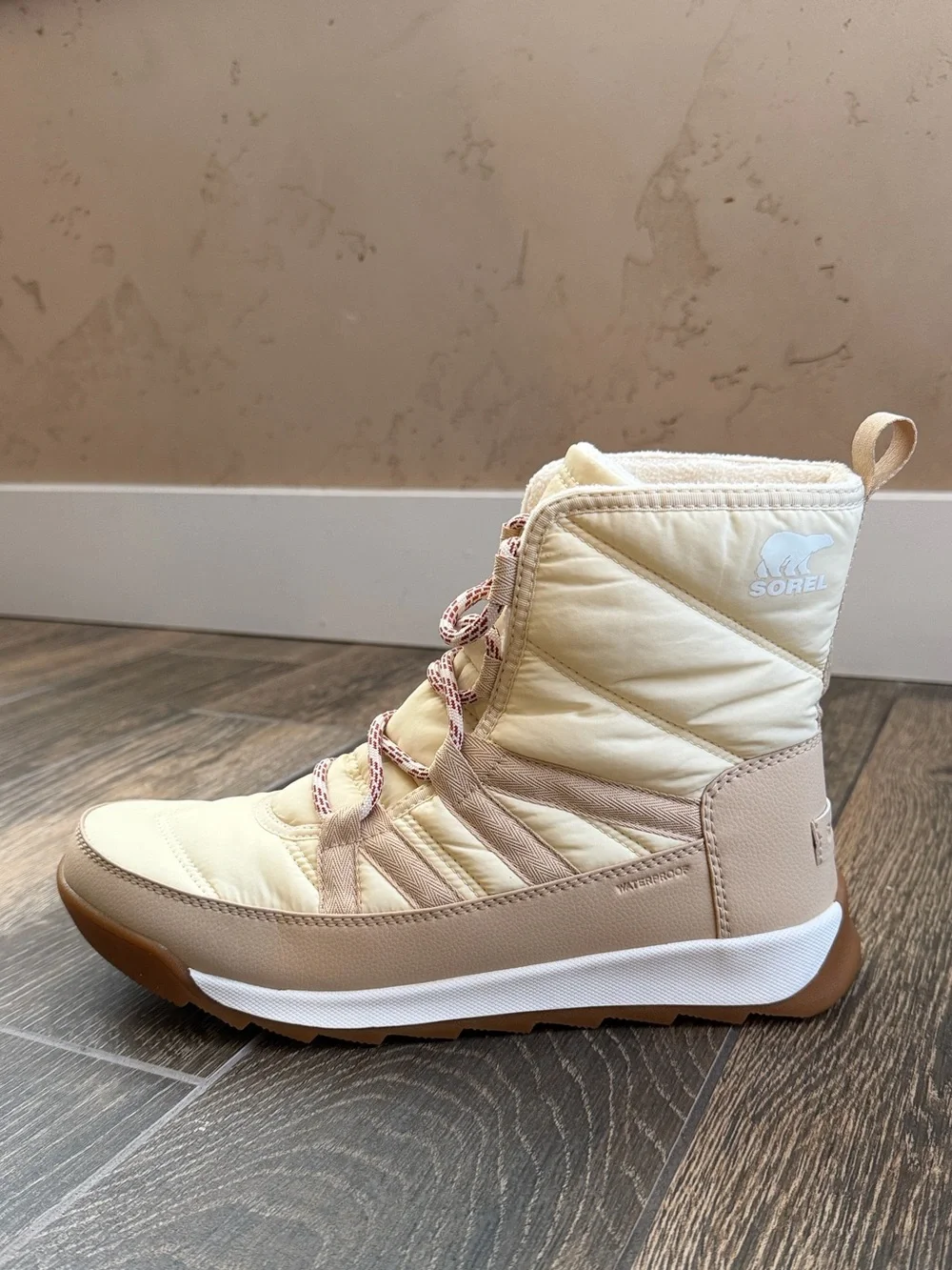 SOREL Women's Honey White/Ceramic Whitney II Plus Lace Waterproof Boot—10